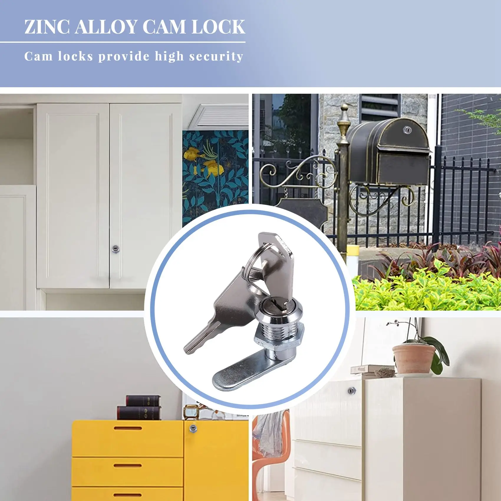 Cam Lock Desk Drawer Lock 16MM + 2 Keys for Cupboard Mailbox File Cabinet &LICG