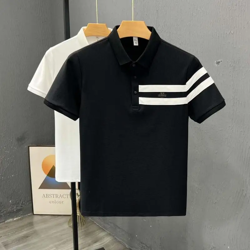 

High-end printed men's POLO shirt business casual short-sleeved T summer trend Korean version half-sleeved T-shirt 2025 new
