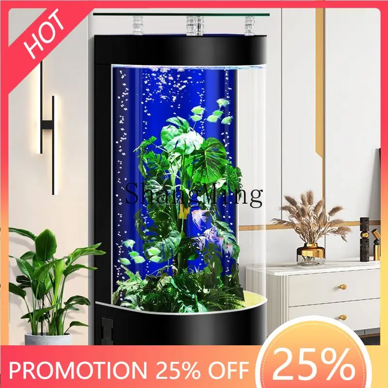 

Автоматический аквариум с циркуляцией воды, стеклянный, экологичный, для гостиной, небольшой напольный аквариум, не требующий замены воды.