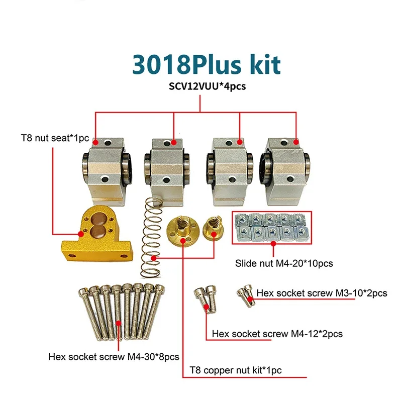 Imagem -03 - Rolamento para Máquina Cnc Atualização Xaxis 3018 Scv12vuu Chumbo de Parafuso t8 Diâmetro mm 10 mm 12 mm