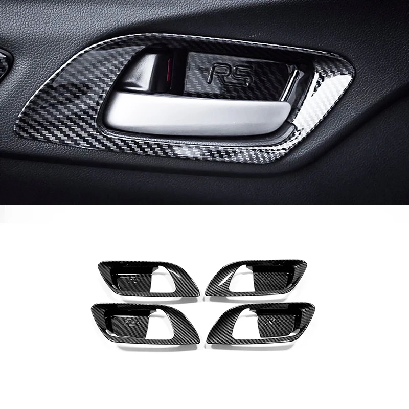 For Honda Shuttle 2015 16 17 18 2019 ABS Matte/Carbon Fibre Car Inner Door Handle Door Bowl Decorative Frame Sticker Accessories