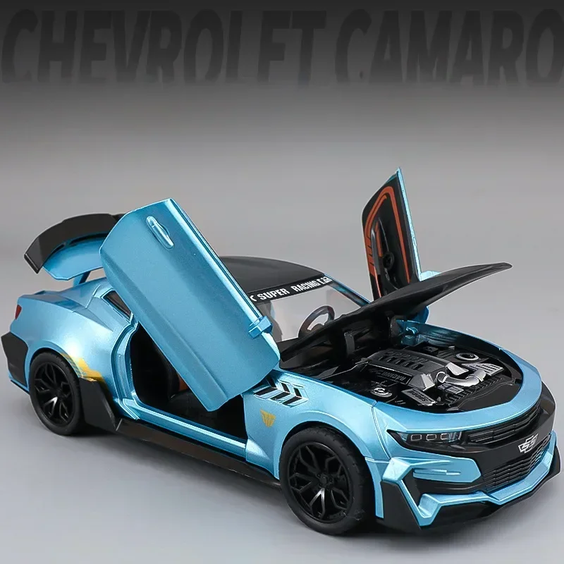 

1:24 Chevrolet Camaro Hornet ﻿Alloy Sports Car Model Sound and Light Pull Back Metal Vehicle Model Toys for Children Boy Gifts