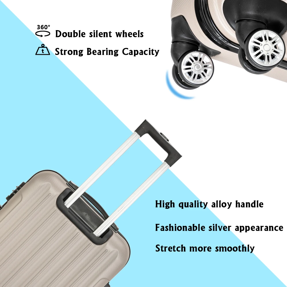 3-in-1 Multifunctional Large Capacity Traveling Storage Suitcase Luggage Set Champagne