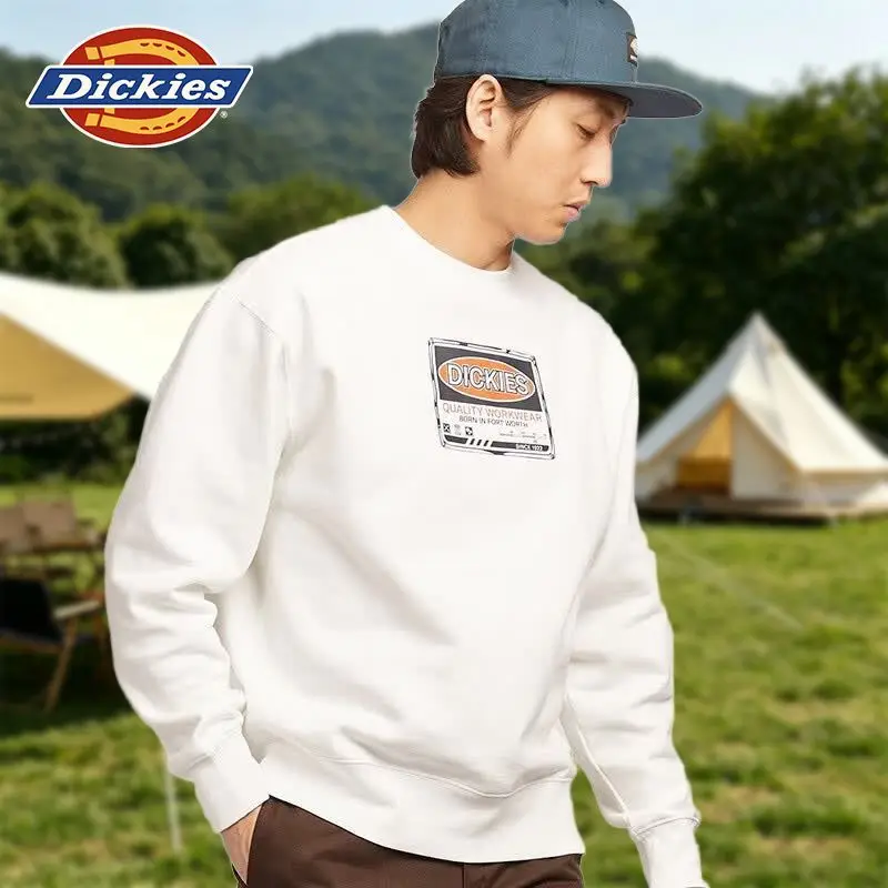 Dickies Relaxed Fit Fleece Sweatshirt Couple Unisex Spring Streetwear Pullover