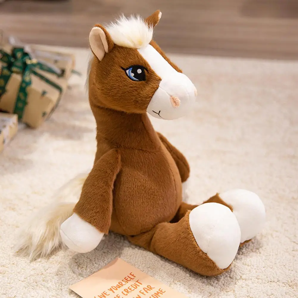 Giocattolo di peluche cavallo occhi grandi Simpatico catton farcito animale pony bambola di peluche regalo di capodanno regalo di compleanno per bambini