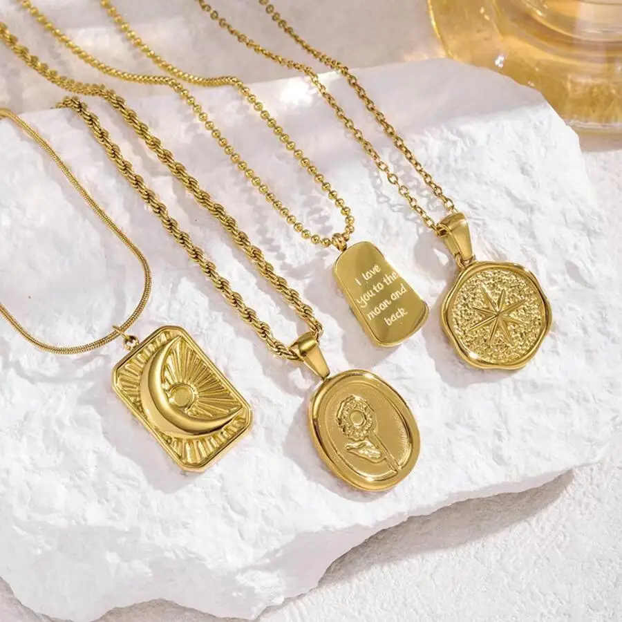 

European and American Ins style geometric elements moon necklace collarbone chain pendant necklace
