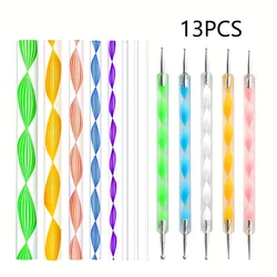 13pcs Acrylic Stick Dotting Tools Painting Stencils Carving Pottery
