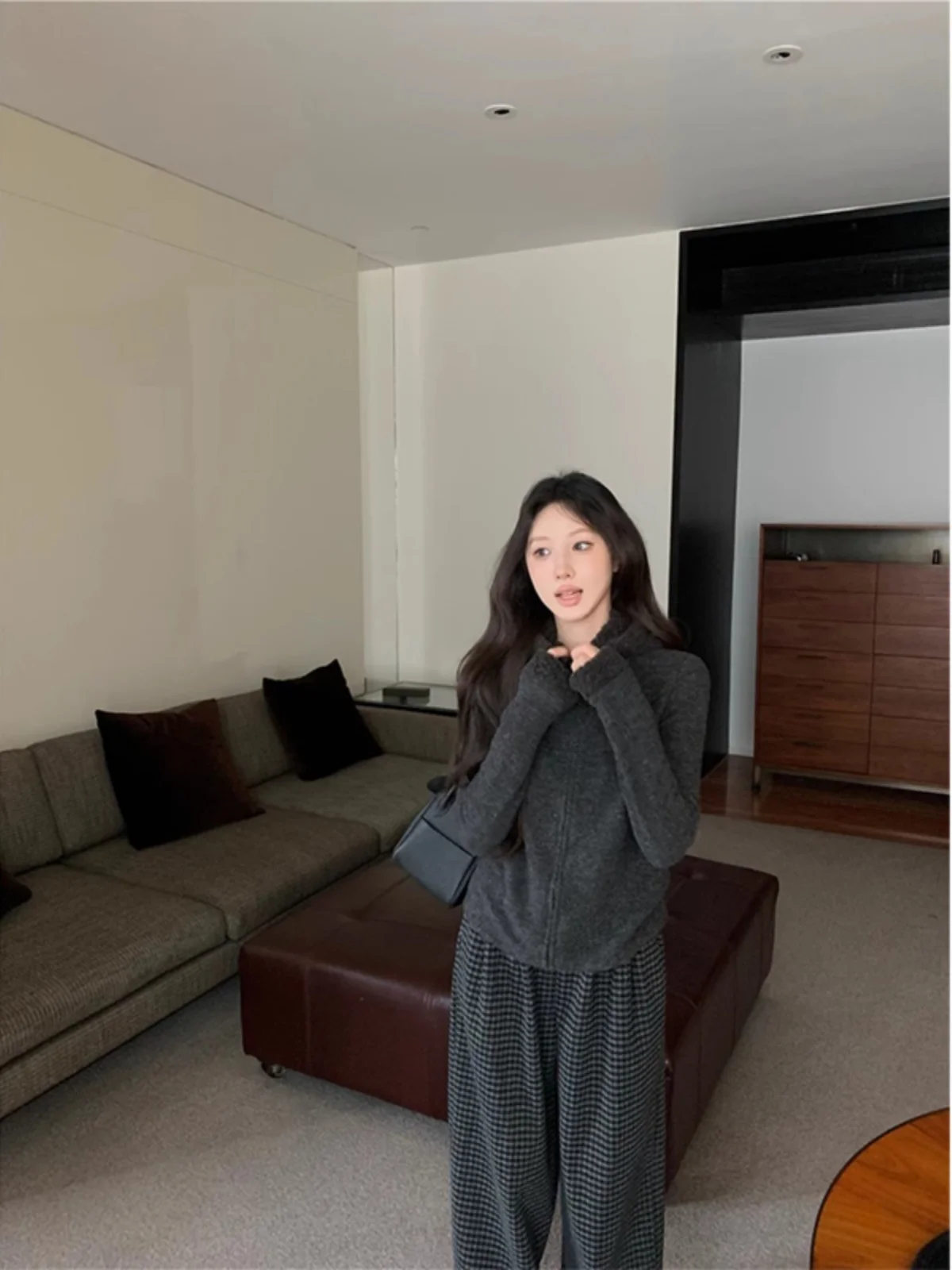 سترة صوف الضأن ملابس خارجية شتوية للنساء درجة حرارة باردة مناخ بارد الطقس البارد بيئة متجمدة جو فاترة جليدية GF