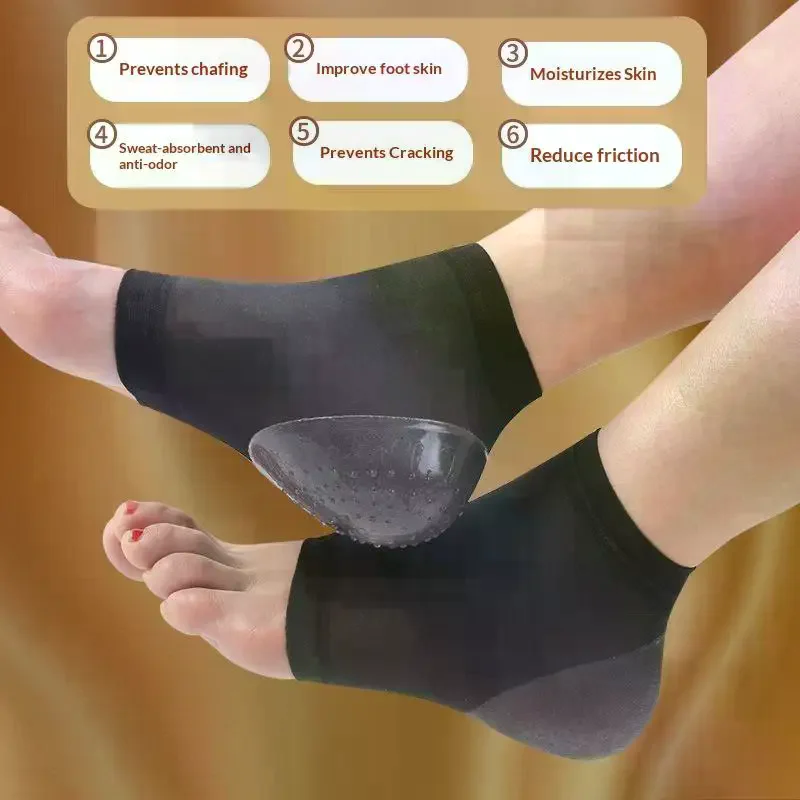 

1Pair Silicone Heel Protector Set Moisturizing Socks Anti-Crack Repair Protective Cover Plantar Pain Relief Foot Care Tools