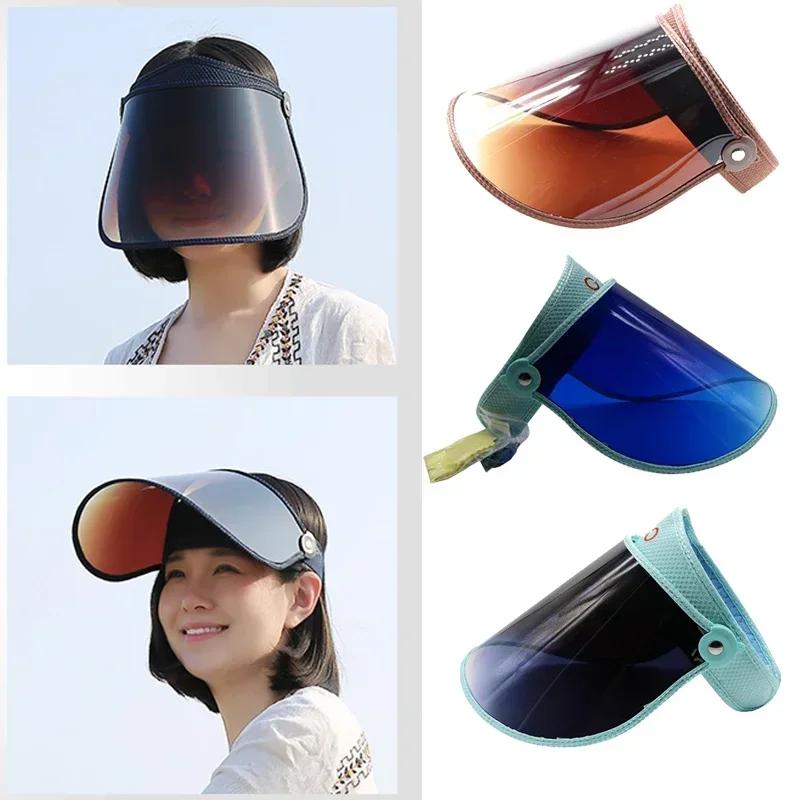 

Unisex Sun Protection Hat with Lens Anti-UV Full Face Shield Empty Top Breathable Sun Visor for Outdoor Sea Beach Accessories