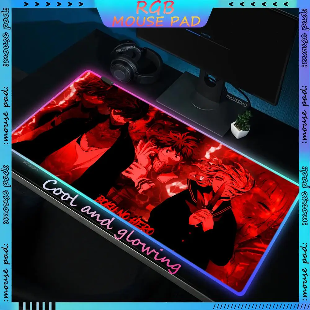 My Hero Academia Collection XXL Mouse Pads RGB Luminous Thickened Large Table Mat Encrypted Non-slip Oversized Game Keyboard Pad