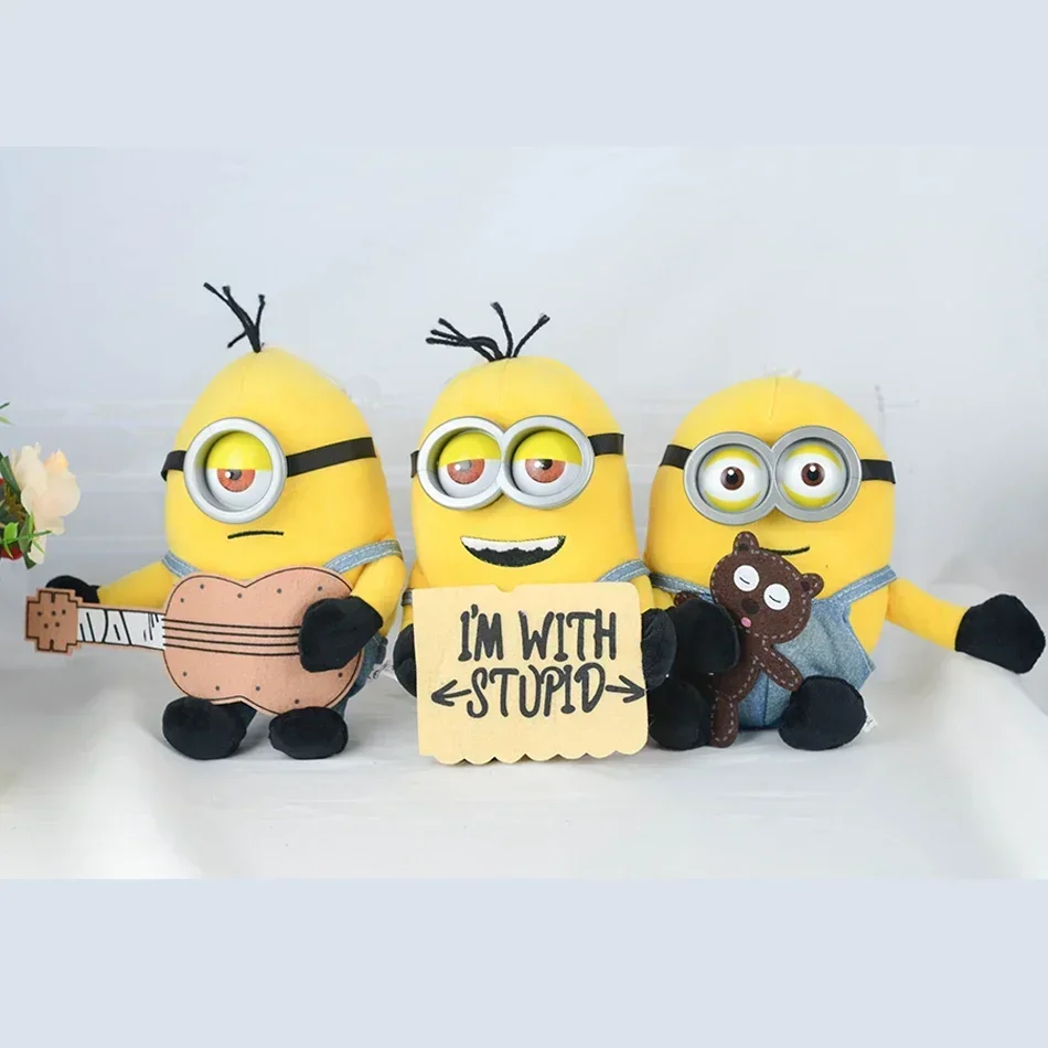 Hot Despicable Me Cute Minions Anime Characters Yellow Plush Bob Stuart In Jeans Soft Dolls Toys Hobbies Christmas Birthday Gift