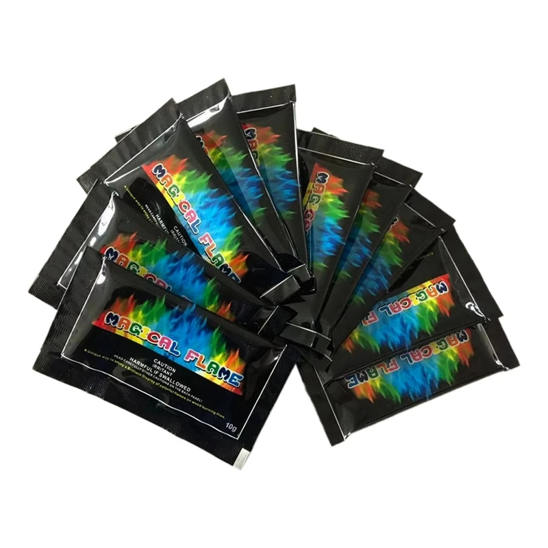 ABKJ-10Pcs Color Changing Fire Packets,Non-Toxic Powder For Fire Pits, Bonfires, And Fireplaces,Safe And Vibrant Flame Colors