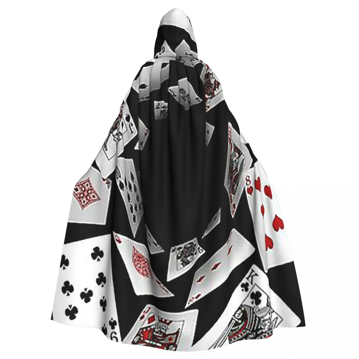 

Falling Cards Long Hooded Cloak Witch Medieval Costume Cosplay Cape HalloweenParty Adult Unisex