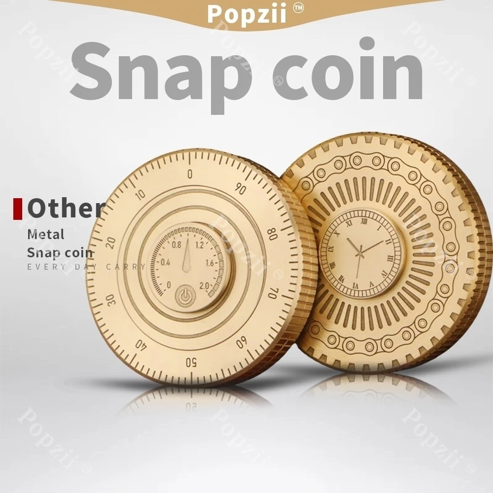 Moneta a scatto in metallo Adulti Giocattolo antistress Fidget Spinner Punta delle dita Giroscopio Cool Gadget Agitarsi giocattoli Antistress Ansia Giocattoli