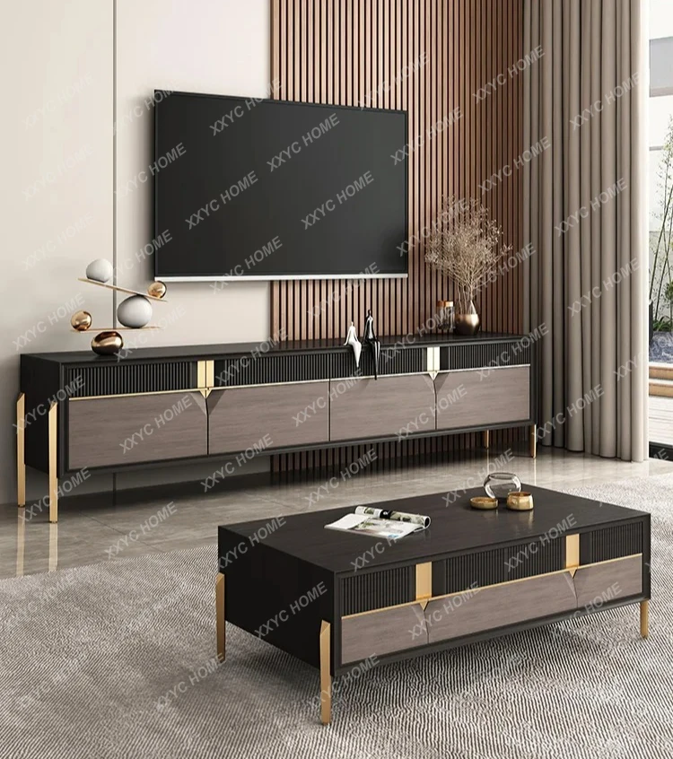 light luxury TV cabinet coffee table combination l  locker model room cabinet