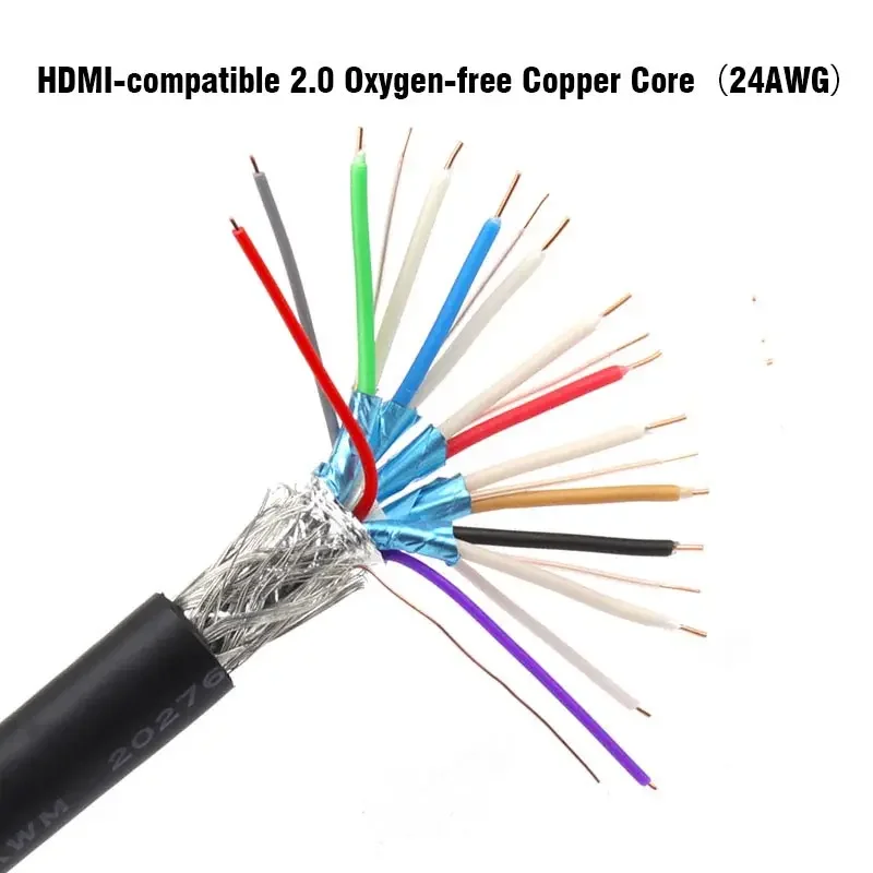 19-pinowy miedziany kabel kompatybilny z HDMI wersja 2.0 4K HDMI drut konstrukcyjny wbudowana okablowanie DIY linia spawalnicza 24/16/28/30AWG 1 metr — zdjęcie 3