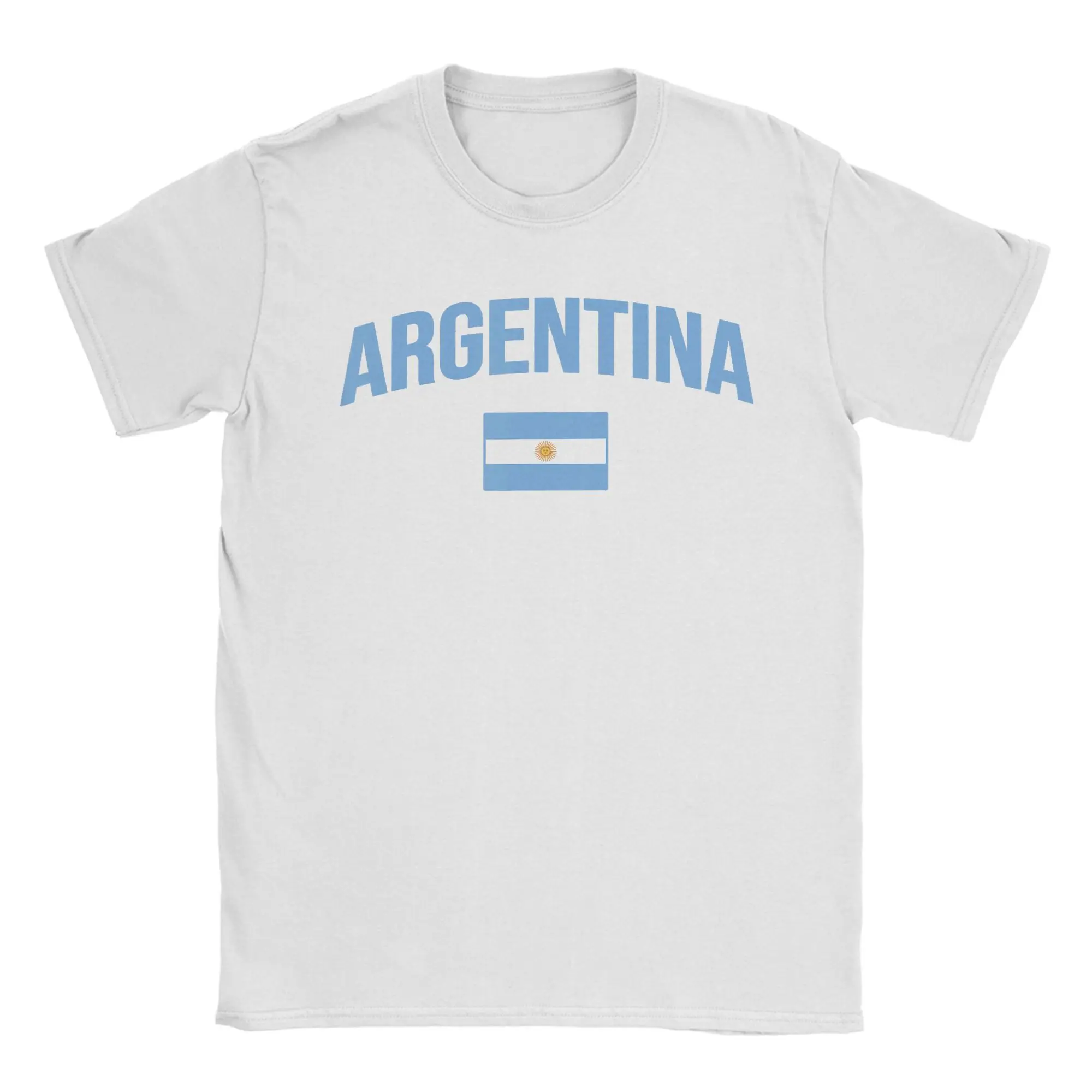 Argentina Argentinian Flag T Shirts for Men Pure Cotton Novelty T-Shirt Crewneck  Tee Shirt Short Sleeve Clothing New Arrival