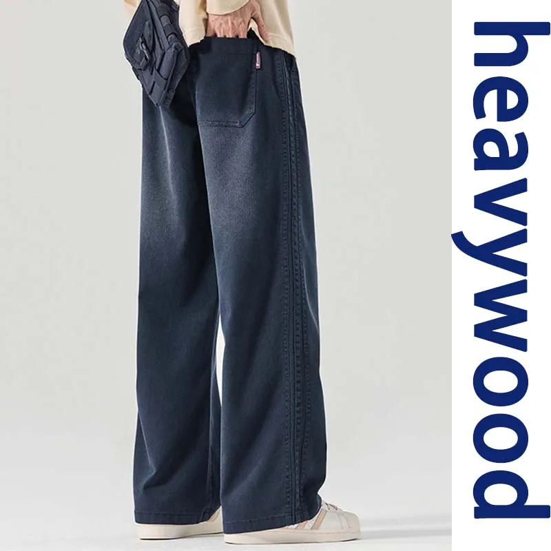 Celana Jeans Pria Klasik Model Longgar Terbaru 2025, Celana Kasual Lurus dengan Pinggang Elastis Nyaman, Celana Denim Remaja untuk Musim Gugur