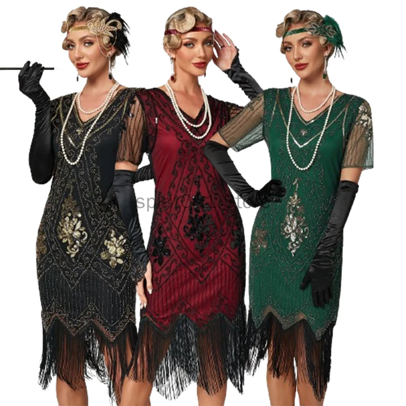 New Sexy 1920s Downton Abbey Bridesmaid Wedding Guest Homecoming Black Tie Jazzage Flapper Dress 1920s Great Gatsby Art Deco