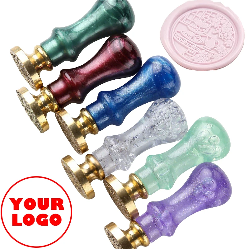 2,5 cm Maßgefertigter Messingkopf mit Vintage-Kristallgriff-Set, Abnehmbarer Ersatzgriff für DIY-Umschläge, Einladungskarten-Dekoration