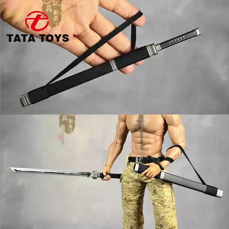 Schwert im Maßstab 1:6 mit Schultergurt, Tang-Dynastie-Legierungsschwert, passend für 12-Zoll-Actionfiguren