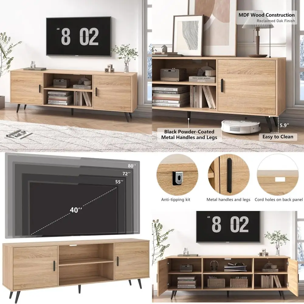 Oak Wood 75 Tv Stan… - image