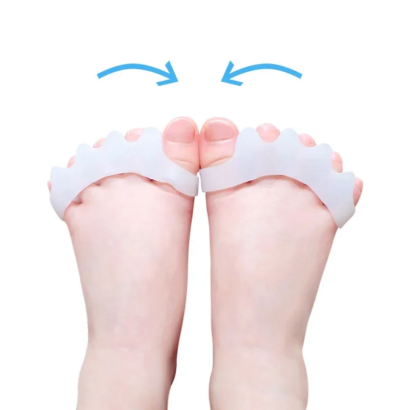 Commercio all'ingrosso 2 pz = 1 paio Nuovo Protettivo Dita Dei Piedi Separatore Adatto Borsite Correttore Materiale Morbido Gel Raddrizzatore Distanziatori Strumento di Cura