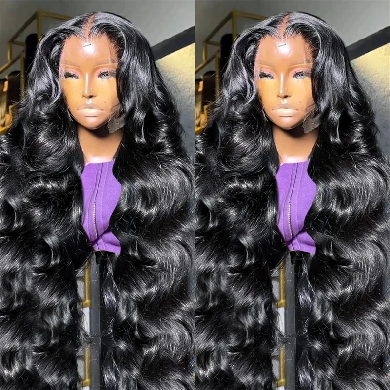 Rosabeauty 250 Density 13x6 HD Human Hair Wig Lace Front Water Wave Wigs 13x4 Transparent Body Wave Glueless Prepluck 40 Inches