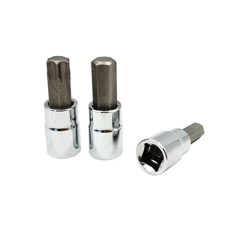 

ABKJ-10-Piece Set Of 3/8 Hexagon Pressing Sleeve Star Pressing Sleeve Torx Spline Hexagon Sleeve