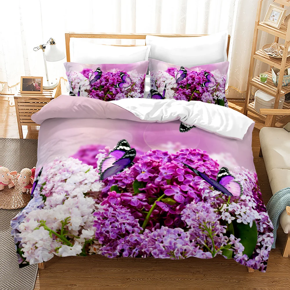 Fresh Flowers Bedding Set Single Twin Full Queen King Size Pink Red Rose Bed Set Aldult Kid Bedroom Duvetcover Sets 3D Print 011