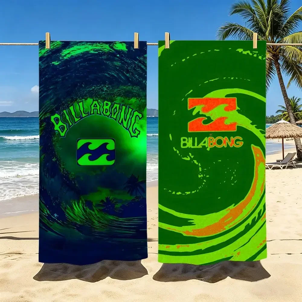 Toalha de Praia B-Billabong Anime em Poliéster, Toalha de Praia de Secagem Rápida e Livre de Areia para Verão, Piscina, Viagem e Férias