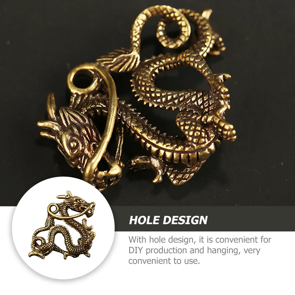 

3 шт. латунный брелок с драконом, кулон, высокое качество, мастерство, прочные аксессуары, винтажный декор «сделай сам», зодический дракон