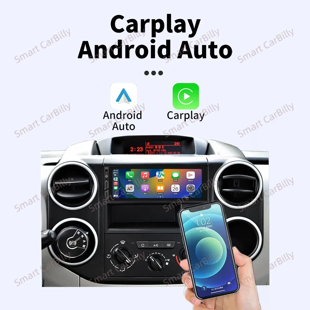 1 Din Carplay Screen for Citroen C3 Picasso Tendance 2009-2017 1din Android Radio Stereo Car Multimedia Head Unit Autoradio GPS