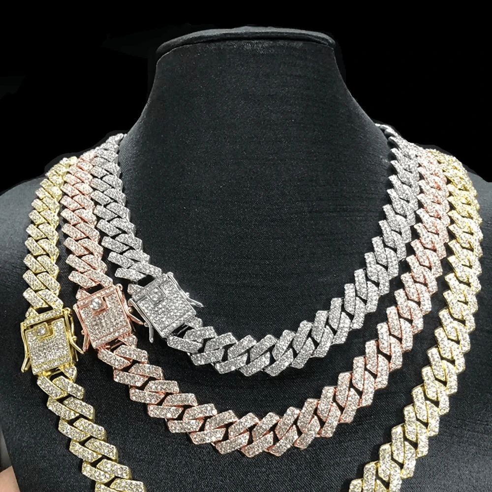 

Punk Classic Miami Cuban Chain Necklace Bracelet Set Women's Jewelry