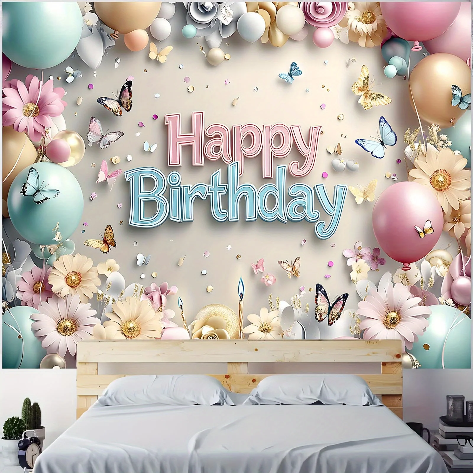 بالونات وردية ولافتات خلفية زهرية، مناسبة لحفلات الزفاف وأعياد الميلاد والذكرى السنوية والاحتفالات الداخلية والخارجية #2