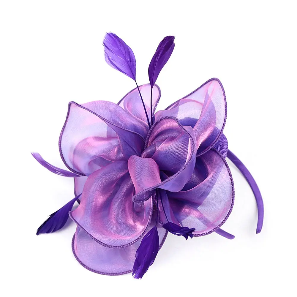 Fascinators Top Hat Flower Mesh Headband Royal Ascot Race Headwear Cocktail Tea Party Feather Flower Headband Fascinator Hats