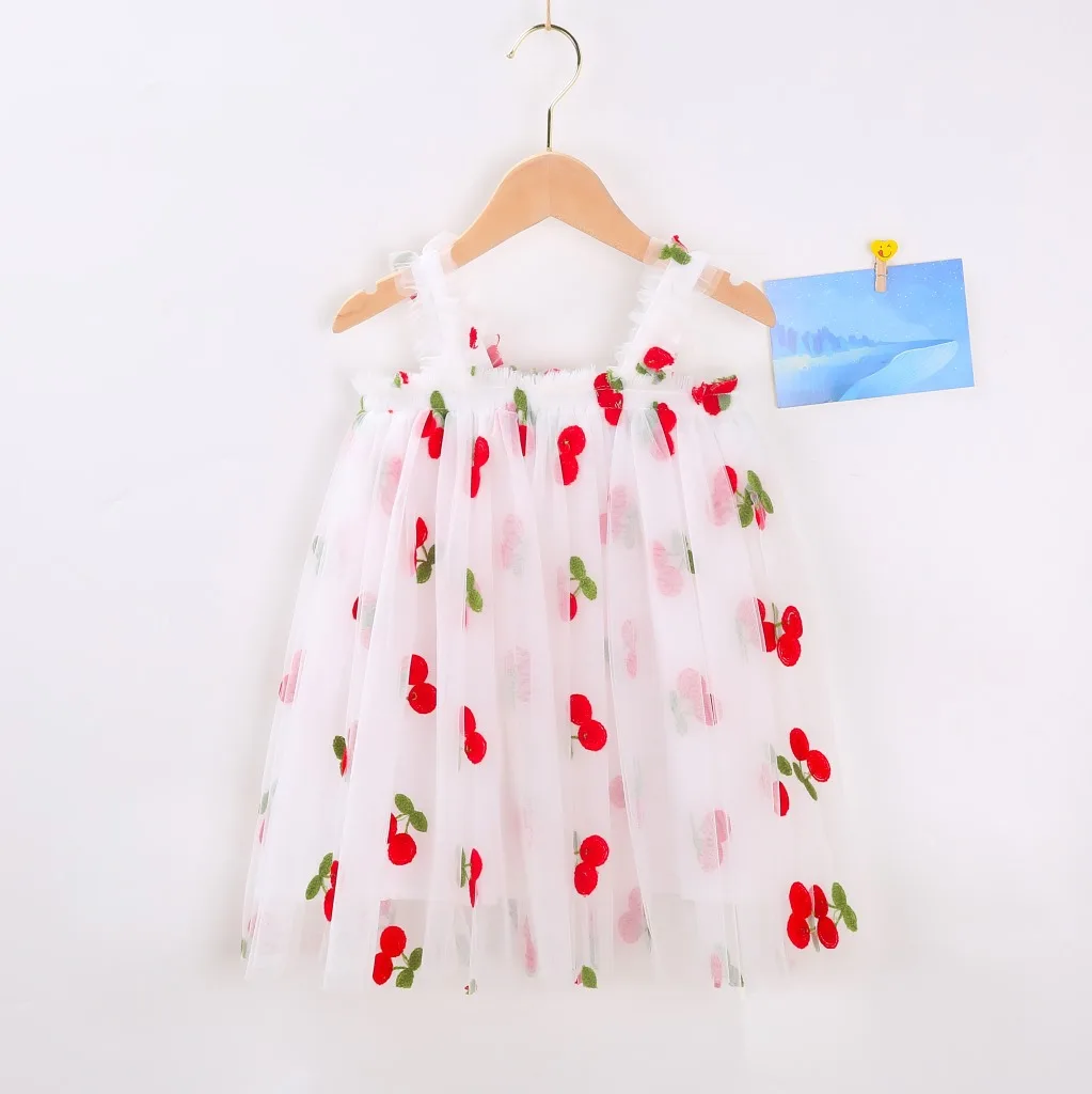 Süßes Tutu-Kleid für Kleinkinder und Mädchen, ärmellos, Sommer, neu, mit Stickerei, Blumenmuster, Netzkleid, Prinzessinnenkleid für kleine Mädchen – Detail 16
