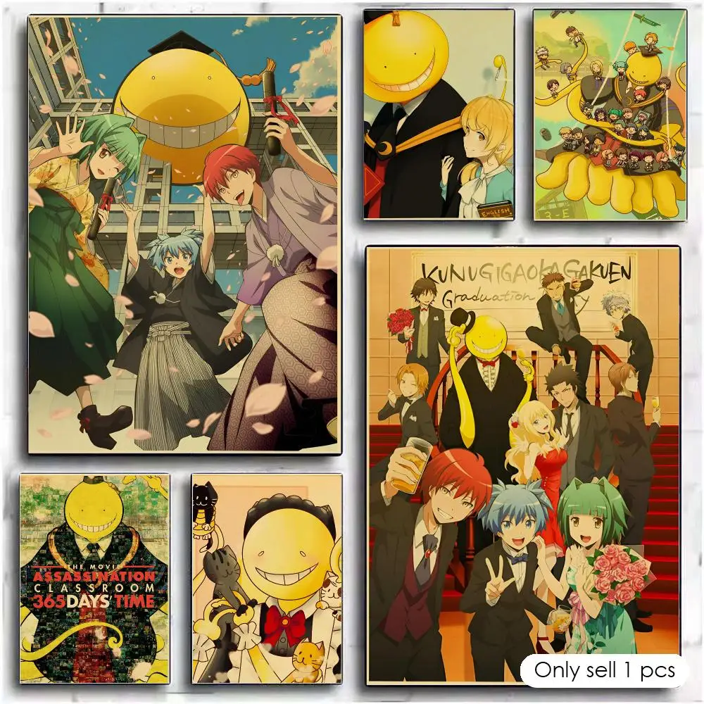 Anime A-Assassination Classroom Poster Modern PP Paper Wall Art Sticker Minimalist Decorative for Home Wall Decor Gift