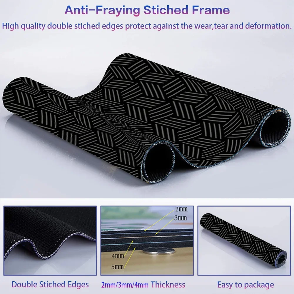 Laptop czarna podkładka pod mysz prosta sześciokątna Deskmat duża podkładka pod mysz Gamer dywan biurowy mata na stół klawiatura dywan akcesoria do grania