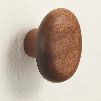 Přírodní dřevěné nástěnné háčky na kabáty, minimalistické věšáky na klobouky a klíče, kolíčky na zavěšení ručníků, čepic, tašek, domácí dekorace do vstupní haly 2025 8 nejlepší prodej dřevěné nástěnné háčky - №4