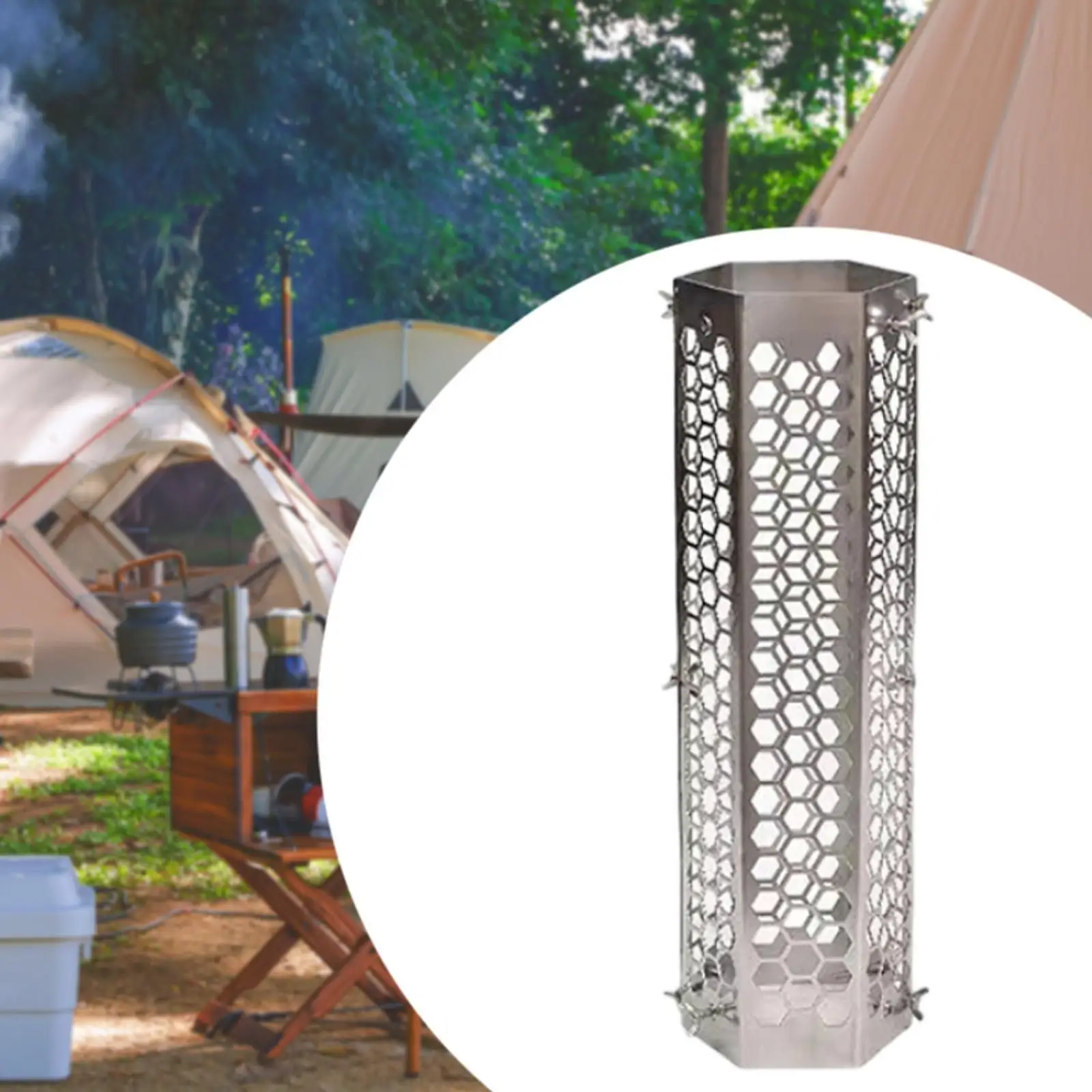 Chimney Anti Scalding Mesh Cover Chimney Cover Stainless Steel Fireproof Guard Tent Protection for Camping