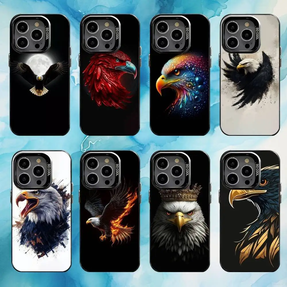 

Birds COOL Eagle Phone Case For iPhone17,16,15,14,13,12,11 Plus,Pro Max Black Candy Matte Shockproof Cover