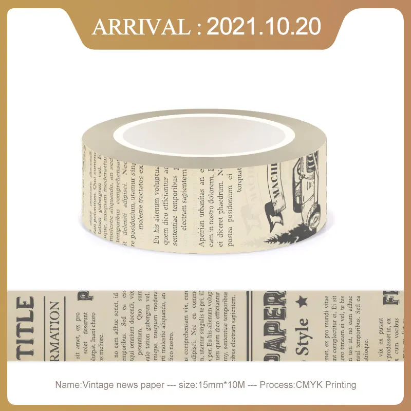 NEW 1PC. 10M Decorative Vintage Alphabet Map Letter Newspapers Stamp Washi Tape Paper Adhesive Stickers Cute Journal Papeleria