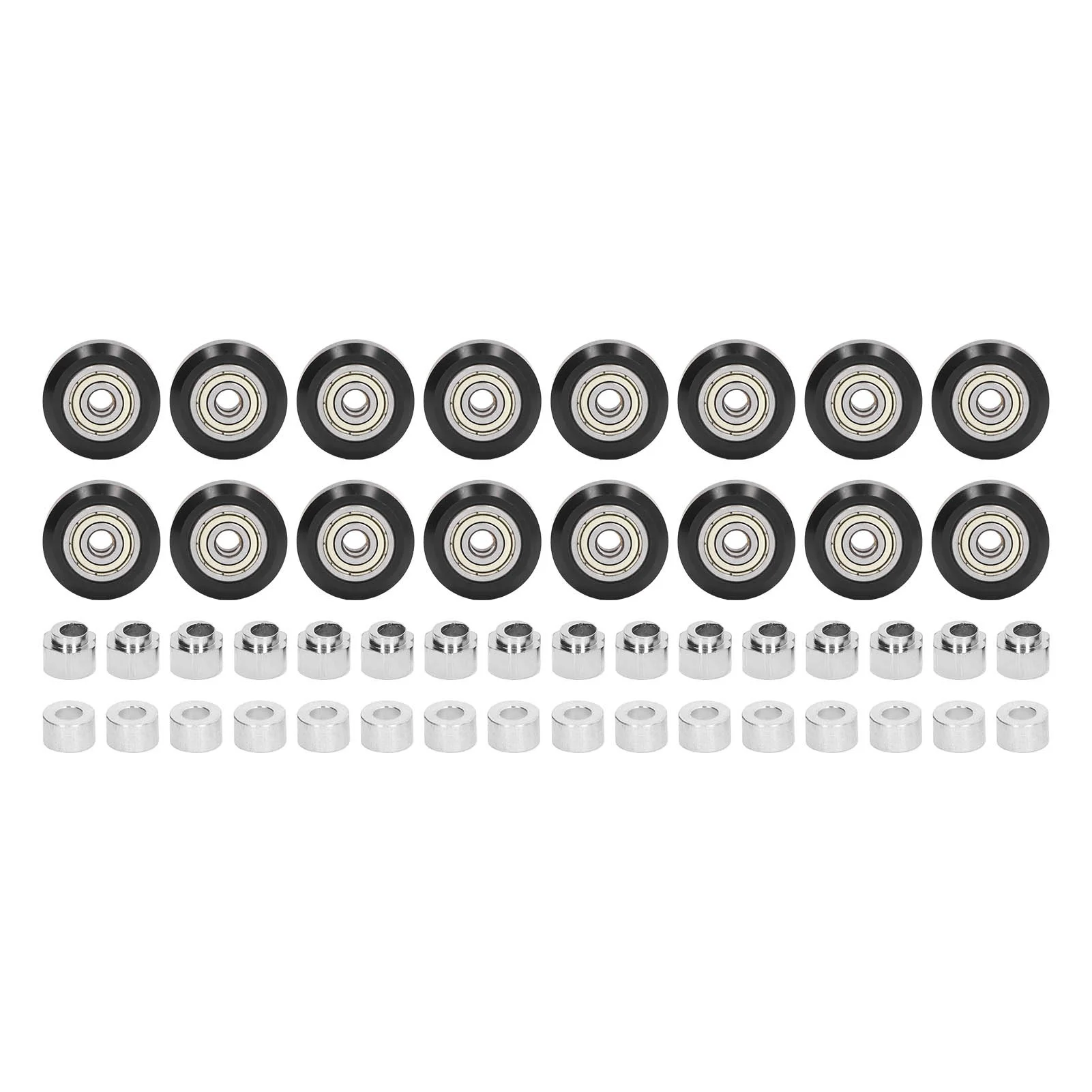 

48PCS 3D Printer Pulley Wheel Set Stable Low Friction POM Precise Steel Pulley Set for Printing Shop Black