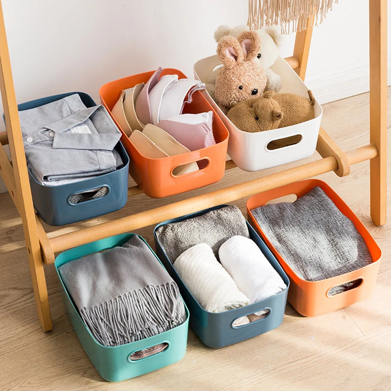 Japanese Style Storage Box Underwear Clothes Organizer Jewelry Pencil Makeup  Case Toy Basket Kitchen Items Plastic Container