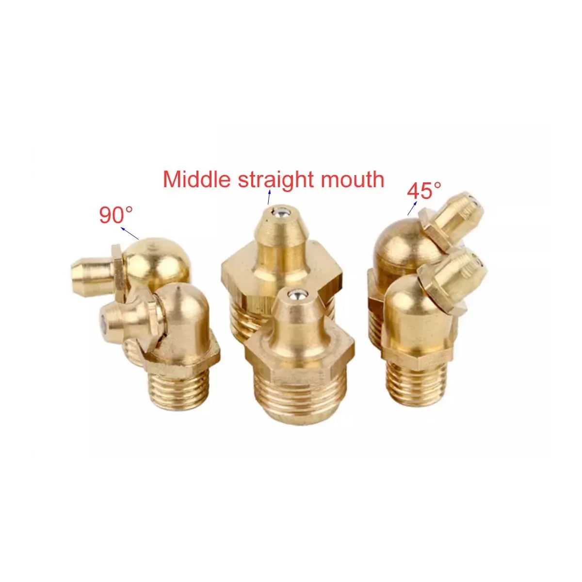 Brass Oil Nozzle Screw/Butter Cup Forklift Excavator 45 Bend 90 Degree Straight Oil Nozzle National Standard