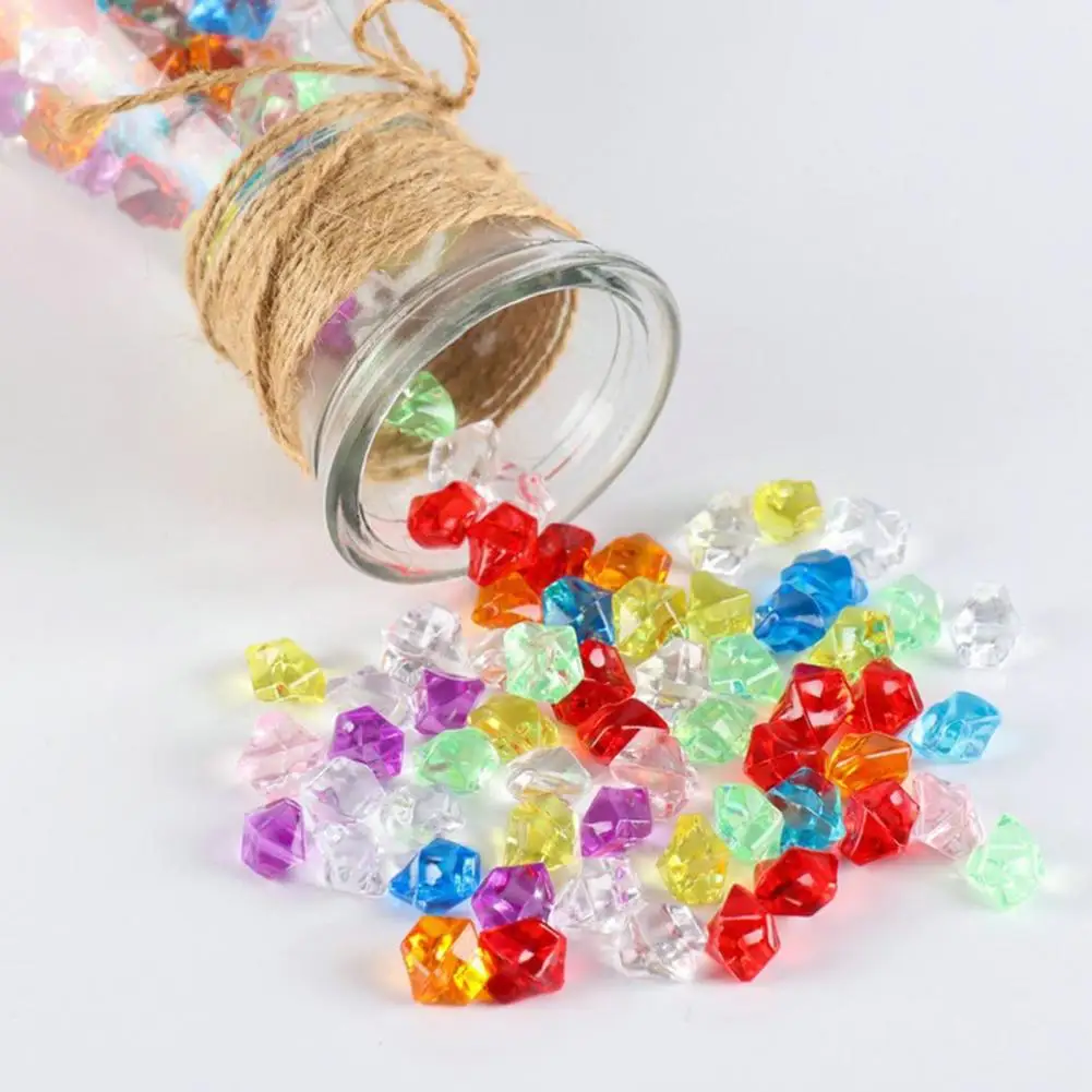Fake Acrylic Diamond 50pcs Acrylic Diamond Wedding Decor Fake Ice Cubes Vase Fillers Plastic Gems for Diy Crafts Home Decoration
