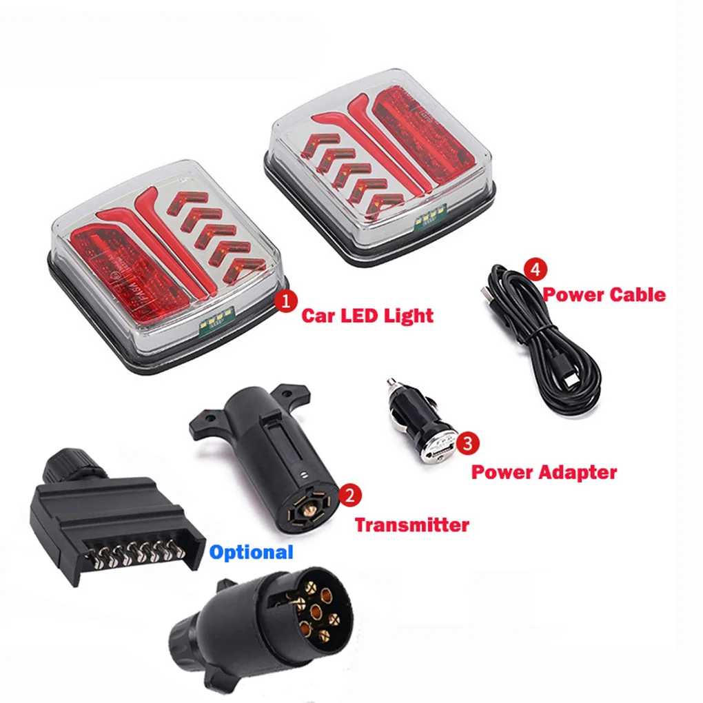 

Светодиодные стоп-сигналы для грузовиков Магнитные беспроводные фонари для прицепа Стоп-сигнал для прицепа Задний светодиодный предупредительный сигнальный фонарь Задний