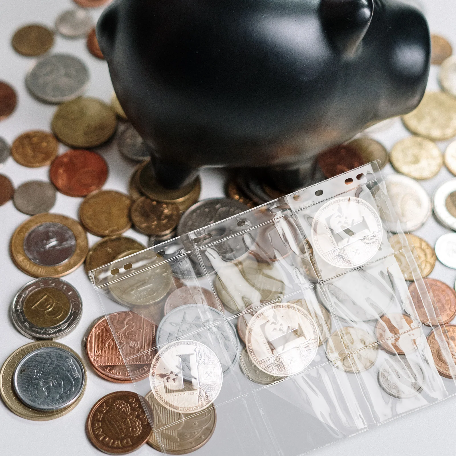 5Pcs Coin Collection Sheets Transparent Pc Material 9 Hole Coin Binder Pages Album Books for Collectors